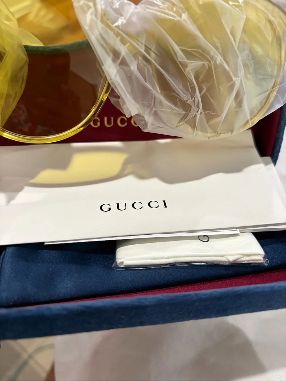 Gucci Transparent Yellow Round Sunglasses
